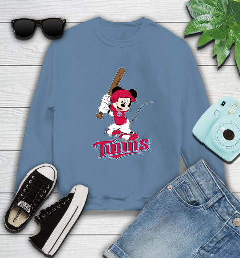 MLB Baseball Minnesota Twins Cheerful Mickey Mouse Shirt Sweatshirt 8