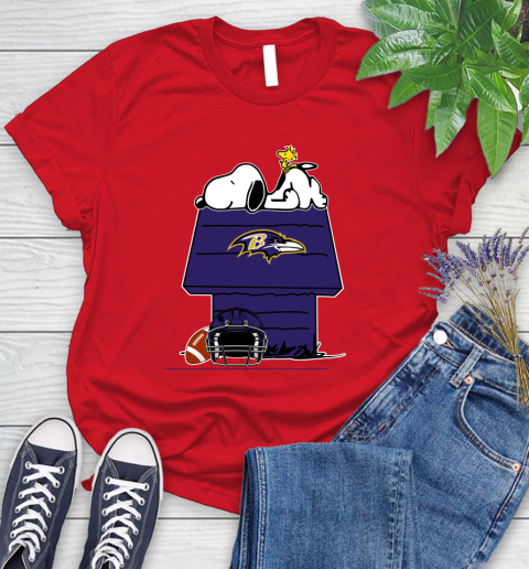 Baltimore Ravens NFL Football Snoopy Woodstock The Peanuts Movie Women's T-Shirt 10 Baltimore Ravens NFL Football Snoopy Woodstock The Peanuts Movie Women's T-Shirt - Image 10