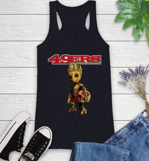 San Francisco 49ers NFL Football Groot Marvel Guardians Of The Galaxy Racerback Tank 10