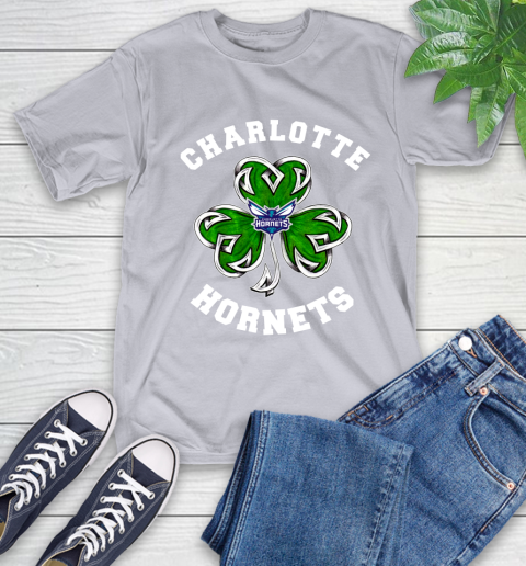 NBA Charlotte Hornets Three Leaf Clover St Patrick's Day Basketball Sports T-Shirt 6