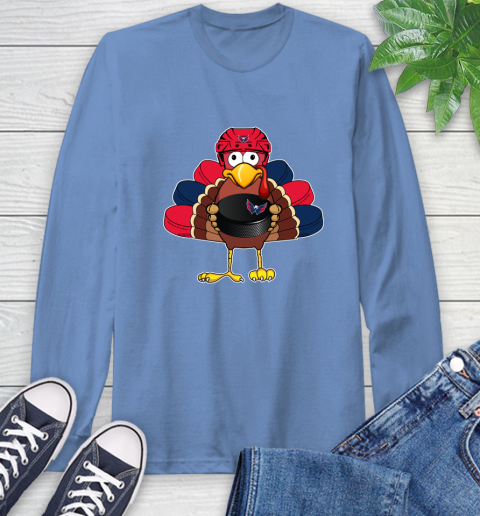 Washington Capitals Turkey Thanksgiving Day Long Sleeve T-Shirt 11