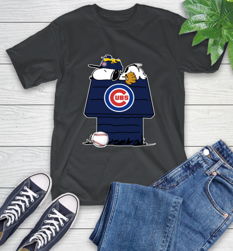MLB Chicago Cubs Snoopy Woodstock The Peanuts Movie Baseball T Shirt T-Shirt 2