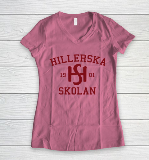 Hillerska Grey  Young Royals Hillerska School Women's V-Neck T-Shirt 7
