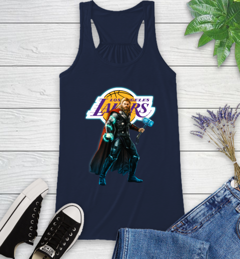NBA Thor Avengers Endgame Basketball Los Angeles Lakers Racerback Tank 12