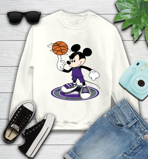 NBA Basketball Sacramento Kings Cheerful Mickey Disney Shirt Youth Sweatshirt 2