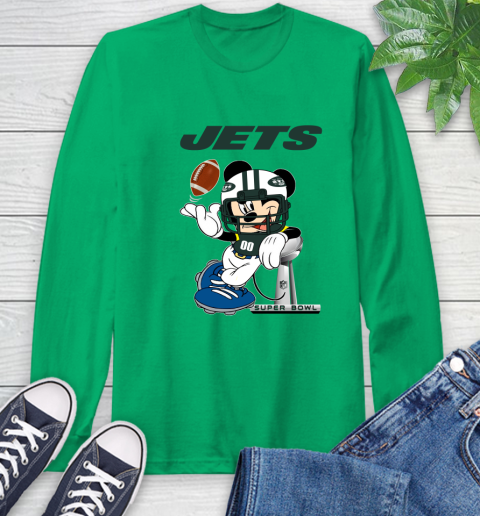 NFL New York Jets Mickey Mouse Disney Super Bowl Football T Shirt Long Sleeve T-Shirt 7