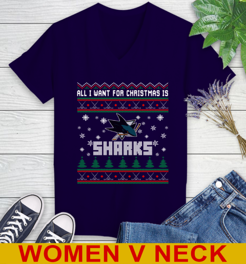 San Jose Sharks NHL Hockey All I Want For Christmas Is My Team Sports 75