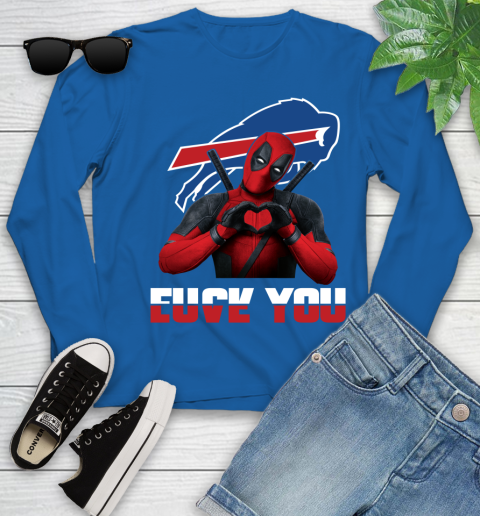 NHL Buffalo Bills Deadpool Love You Fuck You Football Sports Youth Long Sleeve 10