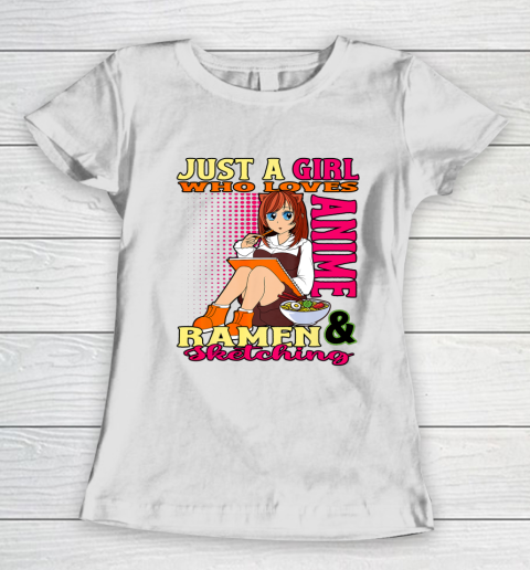 Just A Girl Who Loves Anime Ramen Sketching Teen Merchandise Women's T-Shirt