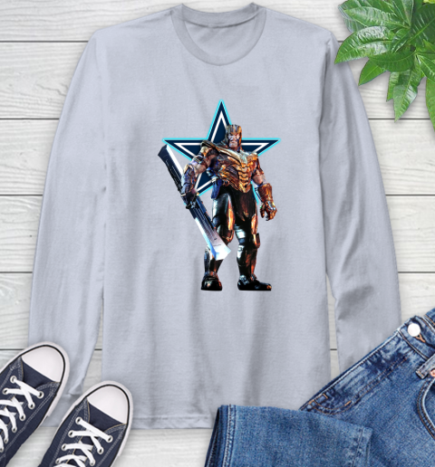 NFL Thanos Gauntlet Avengers Endgame Football Dallas Cowboys Long Sleeve T-Shirt 6