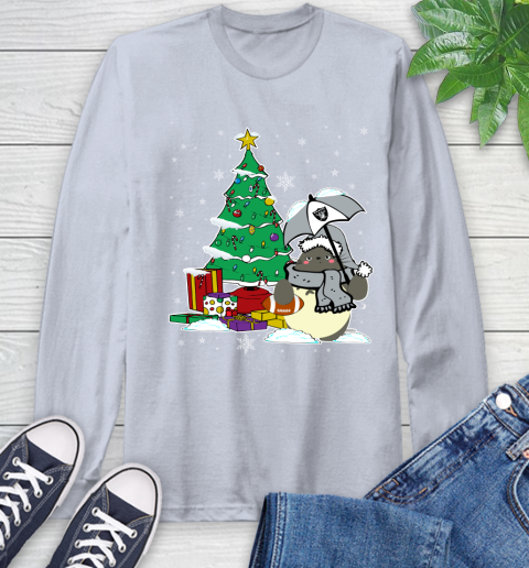 Oakland Raiders NFL Football Cute Tonari No Totoro Christmas Sports Long Sleeve T-Shirt 6