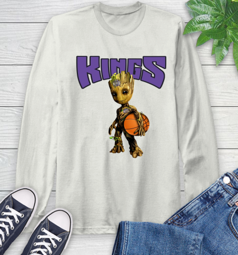 Sacramento Kings NBA Basketball Groot Marvel Guardians Of The Galaxy Long Sleeve T-Shirt 12