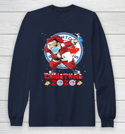 Toronto Blue Jays Funny Santa Claus Dabbing Christmas 2020 MLB Long Sleeve T-Shirt 2