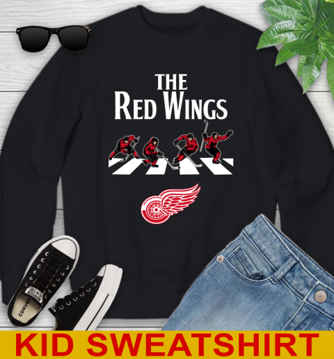 NHL Hockey Detroit Red Wings The Beatles Rock Band Shirt Youth Sweatshirt