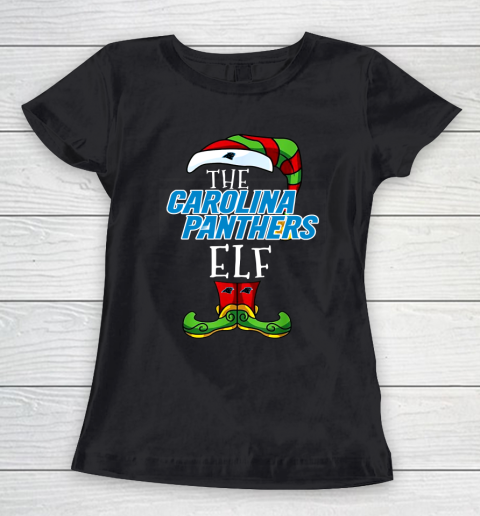 Carolina Panthers Christmas ELF Funny NFL Women's T-Shirt