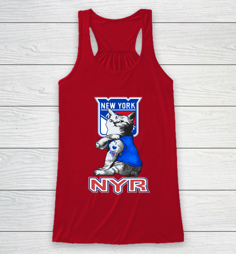 NHL My Cat Loves New York Rangers Hockey Racerback Tank 4
