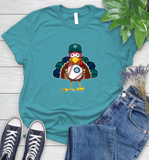 Seattle Mariners Turkey thanksgiving Women's T-Shirt 12