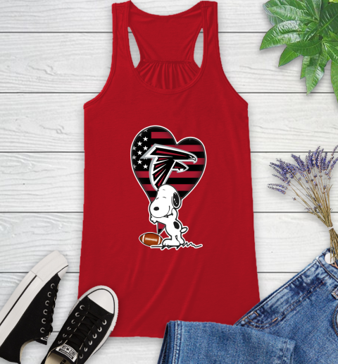 Atlanta Falcons NFL Football The Peanuts Movie Adorable Snoopy Racerback Tank 6