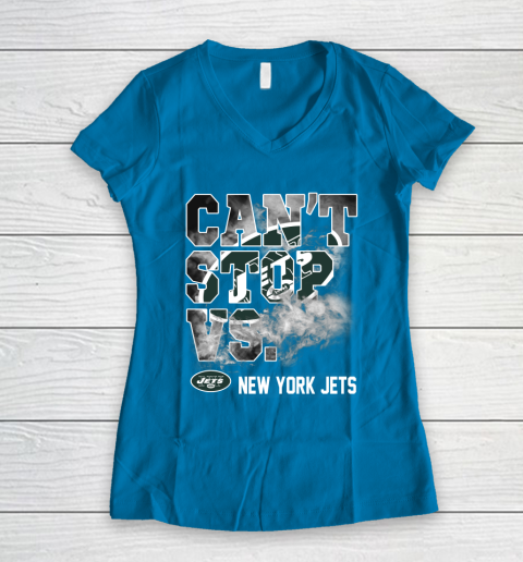 NFL New York Jets Can't Stop Vs Women's V-Neck T-Shirt 5