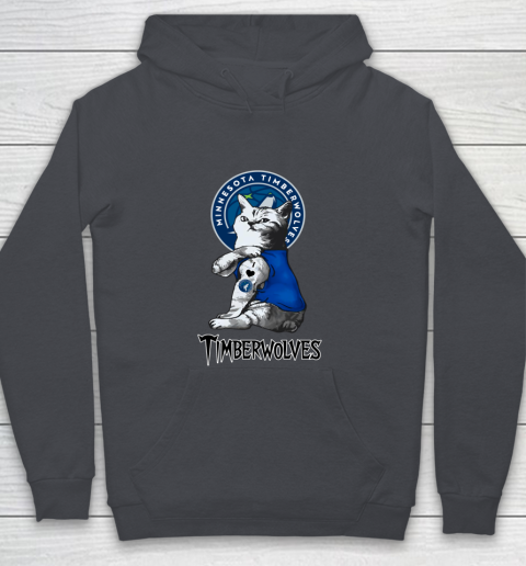NBA Basketball My Cat Loves Minnesota Timberwolves Youth Hoodie 5