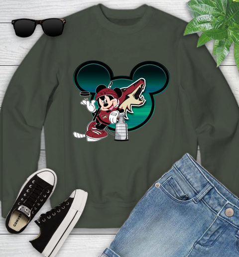 NHL Arizona Coyotes Stanley Cup Mickey Mouse Disney Hockey T Shirt Youth Sweatshirt 10