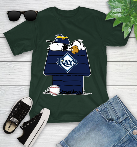MLB Tampa Bay Rays Snoopy Woodstock The Peanuts Movie Baseball T Shirt Youth T-Shirt 5