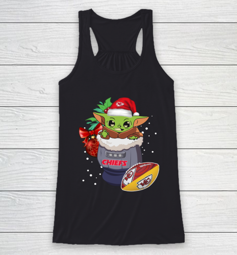 Kansas City Chiefs Christmas Baby Yoda Star Wars Funny Happy NFL Racerback Tank