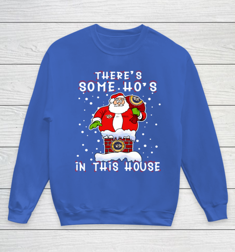 Nashville Predators Christmas There Is Some Hos In This House Santa Stuck In The Chimney NHL Youth Sweatshirt 6