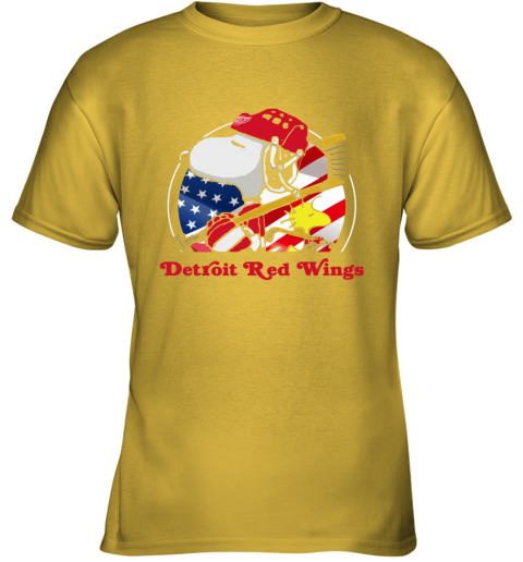 oct7 detroit red wings ice hockey snoopy and woodstock nhl youth t shirt 26 front daisy