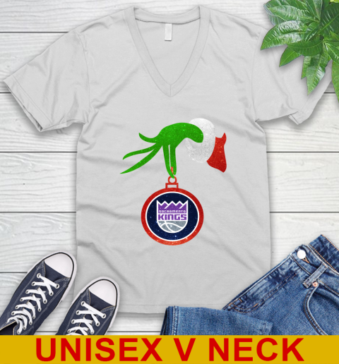 Sacramento Kings Grinch Merry Christmas NBA Basketball V-Neck T-Shirt