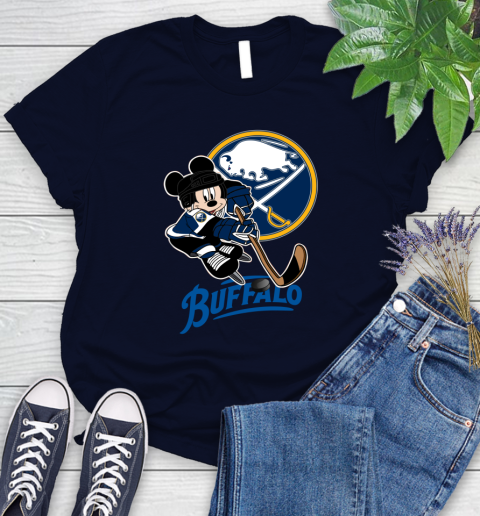 NHL Buffalo Sabres Mickey Mouse Disney Hockey T Shirt Women's T-Shirt 3