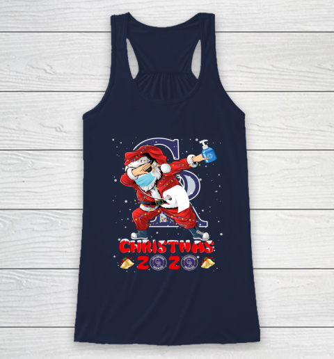 Colorado Rockies Funny Santa Claus Dabbing Christmas 2020 MLB Racerback Tank 8