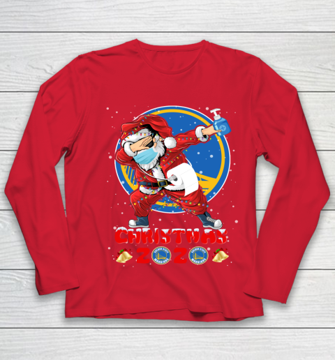Golden State Warriors Funny Santa Claus Dabbing Christmas 2020 NBA Youth Long Sleeve 8