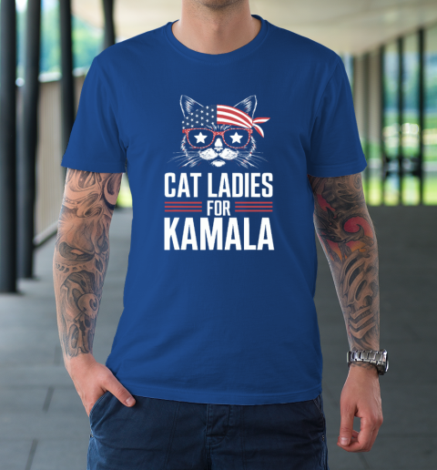 Cat Ladies for Kamala Funny Cat 2024 President Kamala Harris T-Shirt 7