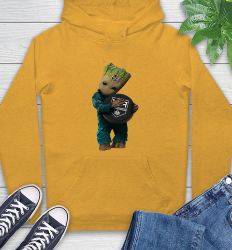 NHL Groot Guardians Of The Galaxy Hockey Sports Los Angeles Kings Hoodie 3