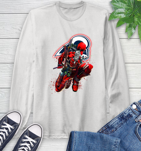 NFL Deadpool Marvel Comics Sports Football Los Angeles Rams Long Sleeve T-Shirt