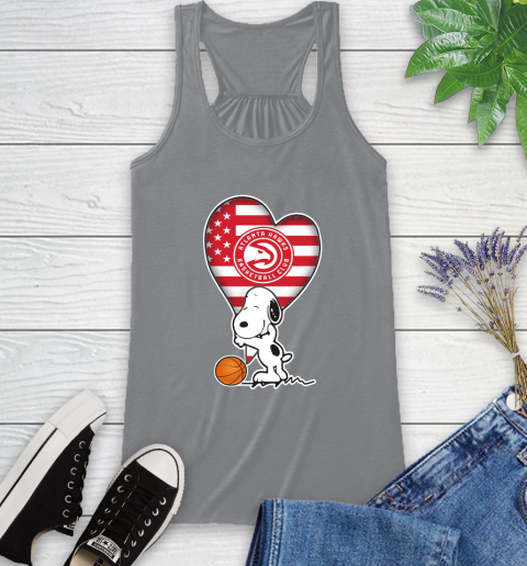 Atlanta Hawks NBA Basketball The Peanuts Movie Adorable Snoopy Racerback Tank 5