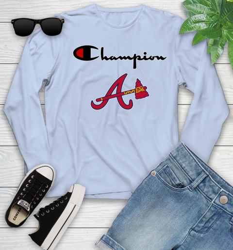 MLB Baseball Atlanta Braves Champion Shirt Youth Long Sleeve 6