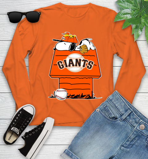 MLB San Francisco Giants Snoopy Woodstock The Peanuts Movie Baseball T Shirt_000 Youth Long Sleeve 4