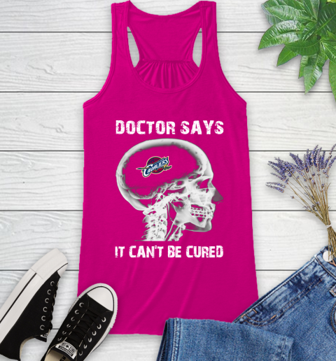 NBA Cleveland Cavaliers Basketball Skull It Can't Be Cured Shirt Racerback Tank 5
