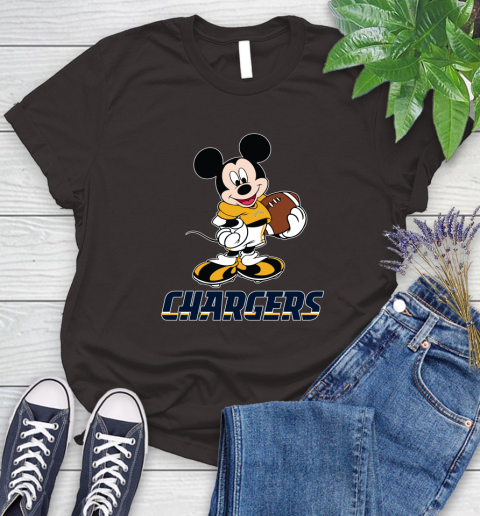NFL Football Los Angeles Chargers Cheerful Mickey Mouse Shirt Women's T-Shirt 9