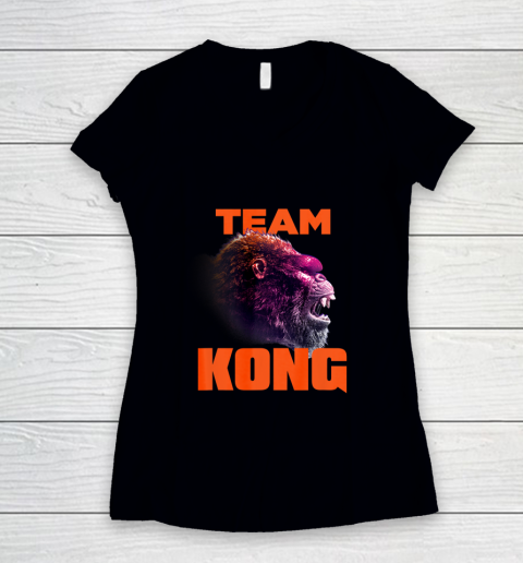 Godzilla vs Kong Official Team Kong Neon Women's V-Neck T-Shirt