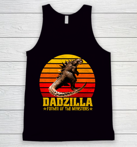 Father's Day Funny Gift Ideas Apparel  Dadzilla Father Of The Monsters Retro Vintage Sunset T Shirt Tank Top