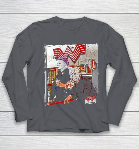 Michael Myers and Jason Voorhees drinking Whataburger Youth Long Sleeve 6