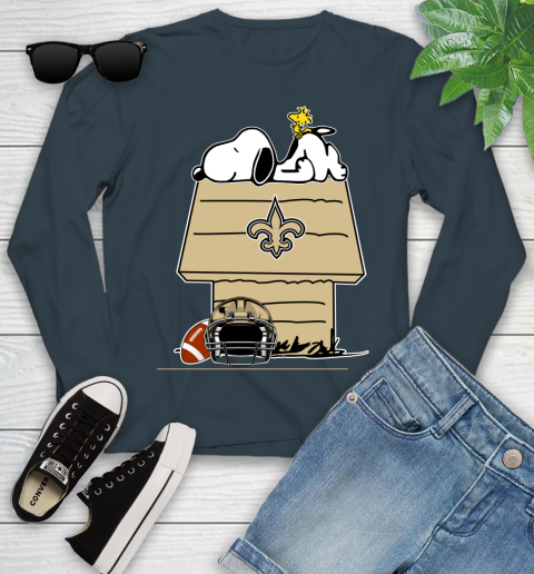 New Orleans Saints NFL Football Snoopy Woodstock The Peanuts Movie Youth Long Sleeve 8