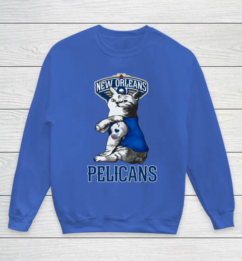NBA Basketball My Cat Loves New Orleans Pelicans Youth Sweatshirt 6