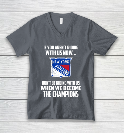 NHL New York Rangers Hockey We Become The Champions V-Neck T-Shirt 4