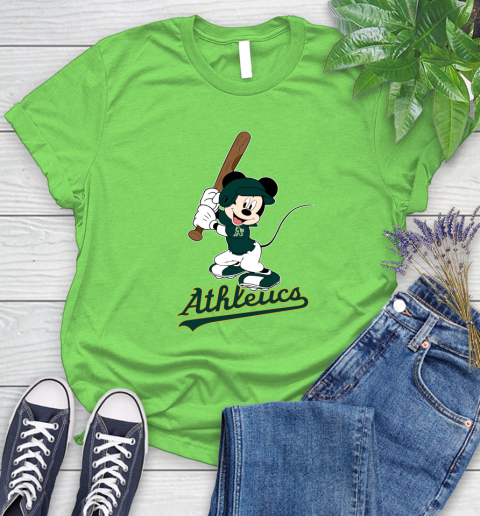 MLB Baseball Oakland Athletics Cheerful Mickey Mouse Shirt Women's T-Shirt 10