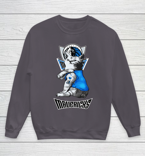 NBA Basketball My Cat Loves Dallas Mavericks Youth Sweatshirt 5