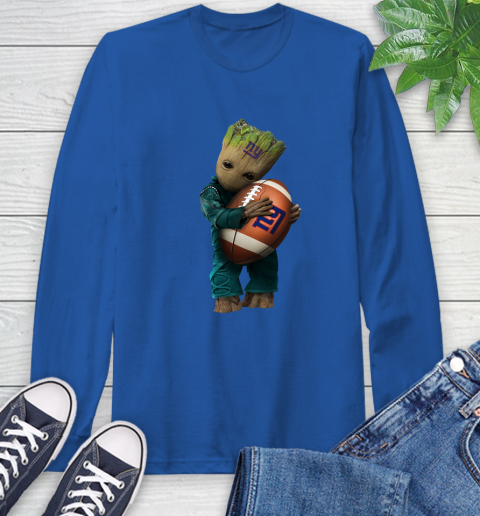 NFL Groot Guardians Of The Galaxy Football Sports New York Giants Long Sleeve T-Shirt 9